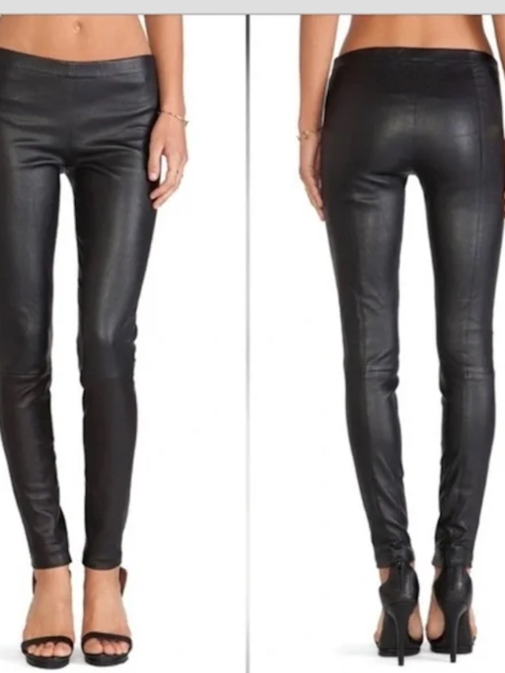 Lamarque Black Leather Leggings Pants